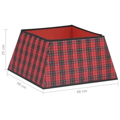 VidaXL Kerstboomrok 48x48x25 Cm Rood En Zwart - Afbeelding 6