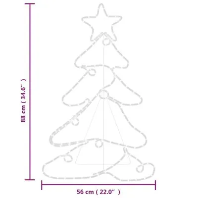 VidaXL Kerstfiguur Boom Met 144 LED's 88x56 Cm - Afbeelding 6