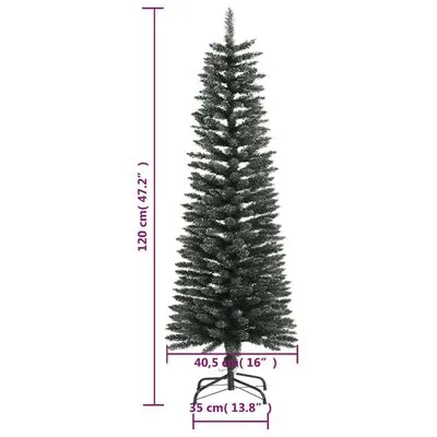 VidaXL Kunstkerstboom Met Standaard Smal 120 Cm PVC Groen - Afbeelding 6