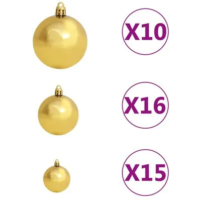 VidaXL Kunstkerstboom Met LED's En Kerstballen 300 Cm Groen - Afbeelding 7