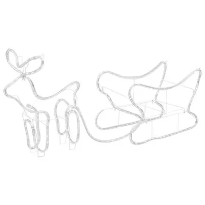 VidaXL Buitenkerstversiering Rendier En Slee 252 LED's - Afbeelding 7