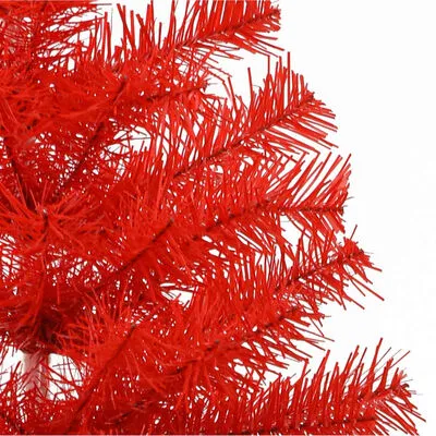 VidaXL Kunstkerstboom Met Standaard Half 120 Cm PVC Rood - Afbeelding 7