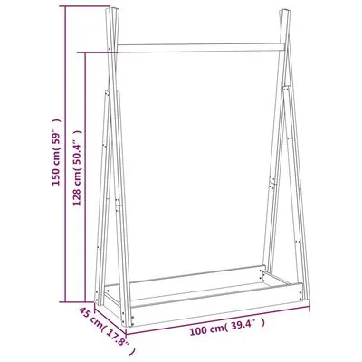 VidaXL Kledingrek 100x45x150 Cm Massief Grenenhout - Afbeelding 7