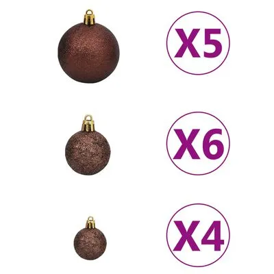 VidaXL Kunstkerstboom Met LED's En Kerstballen 120 Cm PVC En PE Groen - Afbeelding 8