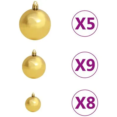 VidaXL Kerstboom Met LED's En Kerstballen Smal 120 Cm Roze - Afbeelding 8
