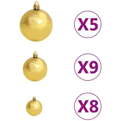 VidaXL Kerstboom Met LED's En Kerstballen Smal 120 Cm Zwart - Afbeelding 8