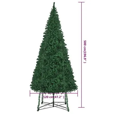 VidaXL Kunstkerstboom Met Standaard 500 Cm Groen - Afbeelding 8