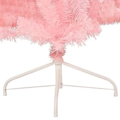 VidaXL Kunstkerstboom Met Standaard Half 120 Cm PVC Roze - Afbeelding 8