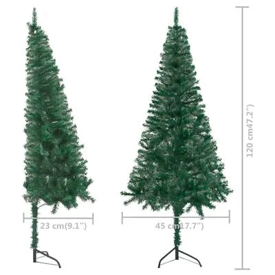 VidaXL Kunstkerstboom Met LED's Hoek 120 Cm PVC Groen - Afbeelding 9